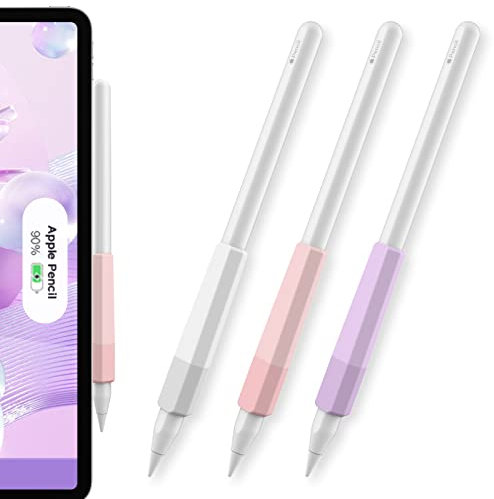 AHASTYLE 3 Pack Coque Grip pour Apple Pencil (USB-C) & Apple Pencil (1ère/2ème Génération) [Design Anti-Dérapant, Forme Triangulaire Ergonomique] Souple en Silicone Support Grips Holder pour iPad Pen
