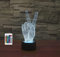 SUPERRUIDALONG 3D Victory Schild Fernbedienung 16 Farben Nachtlichter Illusion Acryl LED Tisch Nachttisch Lampe Kinder Schlafzimmer Schreibtisch Dekor Geburtstag Geschenke Spielzeug für Kinder