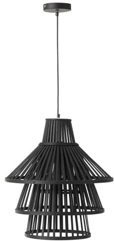 Paris Prix Lampe Suspension en Bambou Midano 42cm Noir