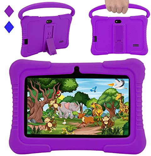 Veidoo Android Kids Tablet, 7 inch IPS Screen, 2GB RAM 32GB ROM, Safety Eye Protection, Education, Tablet for Toddle with WiFi, Games, Parental Control APP (Purple)