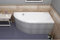 ECOLAM Baignoire d'angle acrylique Miki Polimat 140x70cm version droite | pieds siphon + silicone | Belle forme Aspect moderne original produit