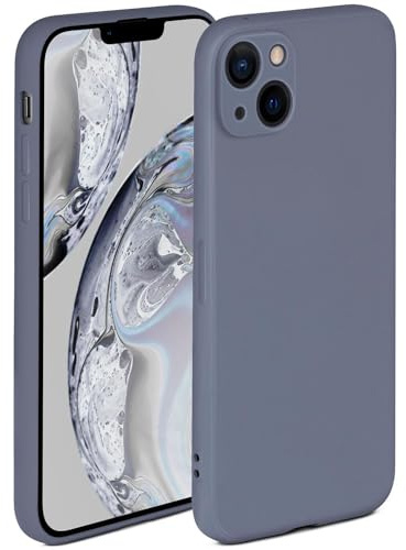 ONEFLOW Soft Case für iPhone 14 Hülle aus Silikon mit Kameraschutz, Silikonhülle mit erhöhtem Schutz fürs Display, Backcover Schutzhülle, weiche Handyhülle, Blau Grau