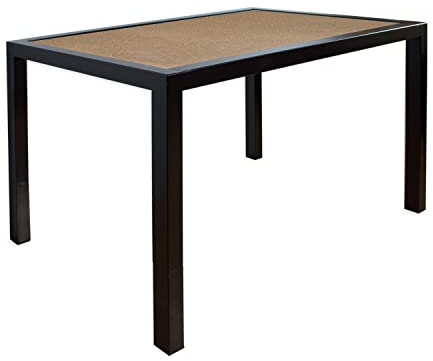 El Herrero Mesa de Forja Linea Recta para Salon, Comedor, Cocina, Mesa de Centro | 120x70 cm y 72cm de Alto. Ideal para Ropa Camilla (Mesa Negra con Tablero)
