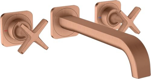 hansgrohe AXOR Citterio E 3-Loch Waschtischarmatur Unterputz mit Rosetten für Wandmontage, 36107310, Farbe: Brushed Red Gold