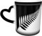 YINGD Keramiktasse Silber Farn of Neuseeland AGC Heat Sensitive Color Changing Mug in the Sky Kaffeebecher Keramiktasse