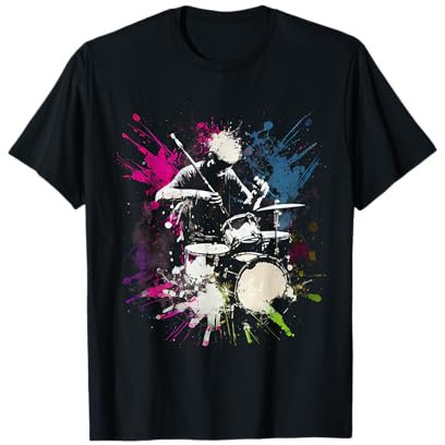 Schlagzeug Bunt Musiker Schlagzeug Geschenk Schlagzeuger T-Shirt