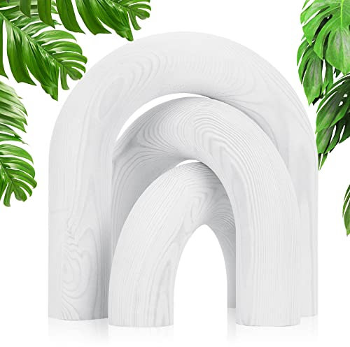 Qunclay Holzbogen, dekorative Objekte, Couchtisch, Dekoration, modernes Bücherregal, Boho, Heimdekoration für Regale, Kaminsims, ästhetischer Regal-Akzent für Wohnzimmer, Eingangsbereich, 3 Stück