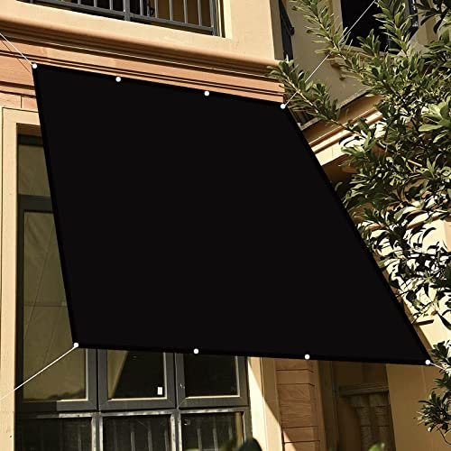 Sun Shade Sail Canopy 3.5 x 4 m Rectangle 95% UV Block Sun Protection Pergola Covers Balcony Canopy with Fixing Kit with Free Rope for Garden Gazebo Pergola Patio, Black