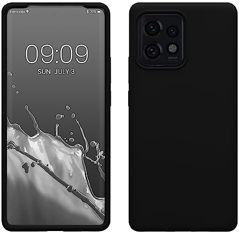 kwmobile Case for Motorola Edge 40 Pro/Edge+ (2023) Case - Soft Cover - Shockproof Silicone - Wireless Charging Black