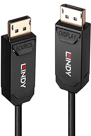 LINDY 38520 10m Fibre Optic Hybrid DisplayPort 2.0 UHBR10 Kabel