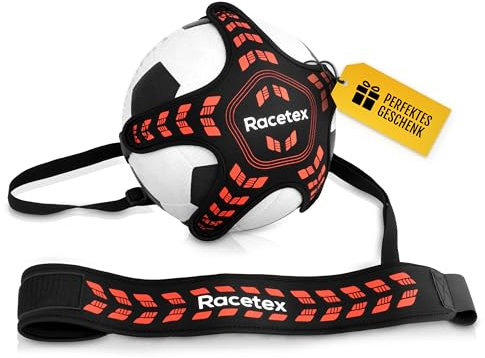 Racetex Fussballtrainer mit Schnur [EINSTELLBARE LÄNGE] - Das perfekte Trainingsgerät für Fußballer - Fussball Trainer Zubehör für Vereinskicker - Fußballtrainingsgürtel Geschenkidee