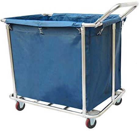 NOALED Trolleys, großer Restaurant-Wäschesortierwagen mit Griff und Rädern, kommerzieller Hochleistungs-Rollwagen für Industrie- und Hotelzimmer, 100 kg Tragkraft (Farbe: Blau) (Blau) (Bl