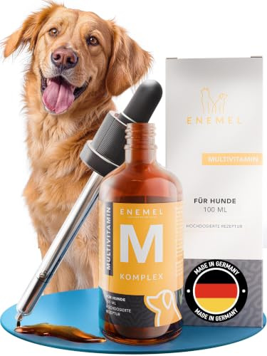 ENEMEL Multivitamin Komplex Hund Tropfen 100ml, flüssige Vitamine für Hunde | Multivitamin Hund für tägliche Versorgung & Wohlbefinden, einfache Anwendung, Nahrungsergänzung Made in Germany