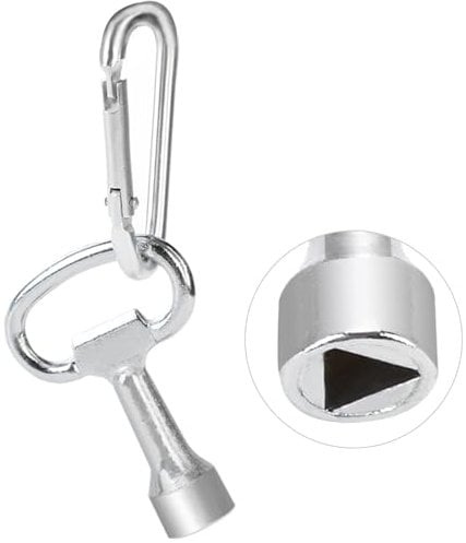 Llave Triangular Llave Multifunción 9mm, Llave Inglesa de Basura con Gancho, Llave Maestra para Abrir Contador Agua, Ascensor, Caja Eléctrica, Gabinete