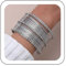 Wendalern Silber-Armreif Set Dünner Kreis Armreif Sammlung Indischen Bollywood Diamant Armreifen Metall Textur Strass Tennis Armband Hochzeit Outfit Schmuck Für Frauen (22 Stück)