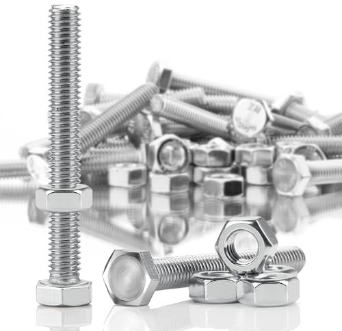 SWTYExt 30 Sätze Sechskantschrauben M6 x 50 mm Bolzen und Sechskantmutter Set DIN 933 / ISO 4017 Edelstahlschrauben A2 V2A Außensechskant Vollgewinde Schrauben mit Metrischem Maschinenschrauben