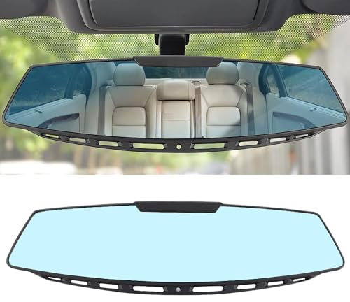 Flaconi Auto Spiegel, Universeller Innenspiegel mit Anti-Blendung, Weitem Sichtfeld und totem Winkel Beseitigung, für PKWs und LKWs (Blau)