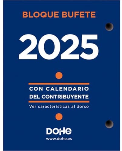 Dohe - Taco Sobremesa 2025 - Calendario en Español, Formato Día Página, 12 Meses de Enero a Diciembre, Tamaño 8,5x11 cm, Material de Oficina