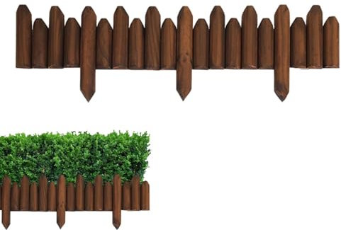 Panneaux de clôture en bois | Clôture en bois | Sans creuser les bordures de paysage, clôture de pelouse, bordures de parterres de fleurs pour le printemps