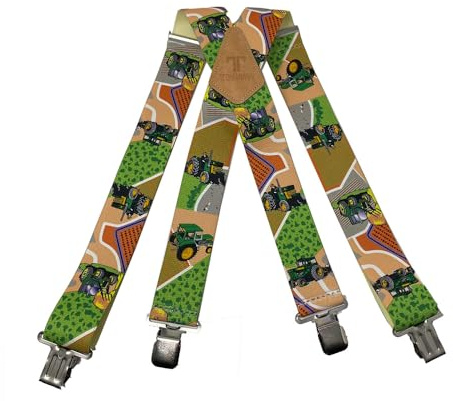 Tomahawk Heavy Duty Braces, Adjustable, Unisex Suspenders, Strong Clasp (Tractors. Mixed Fields)
