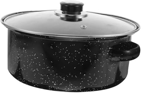 Zerodeko Enamel Cooking Pan Versatile Non-Stick Casserole Dish with Lid for Induction Gas and Electric Stovetops for Roasting Sweet Potatoes Meat and Vegetables