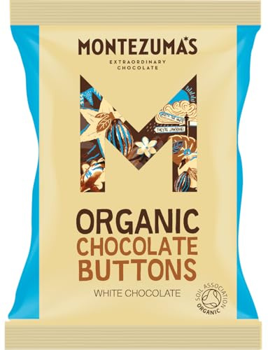 Montezuma's Organic White Chocolate Buttons, Gluten Free, 120g Bag