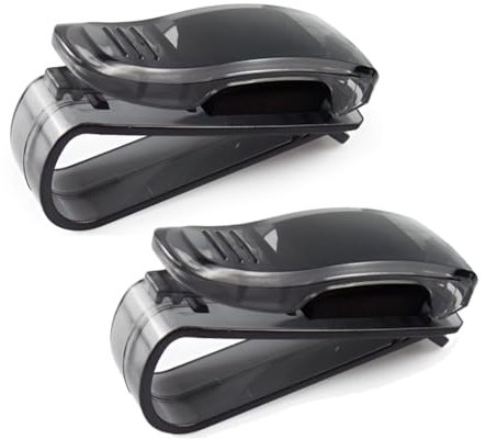 GGUFAY Porta Occhiali da Auto, Clip per Occhiali da Sole per Auto, Portaocchiali Aut, Supporto per Occhiali e Biglietti da Visita, Occhiali e Porta Biglietti da Visita,2 Pezzi, Nero
