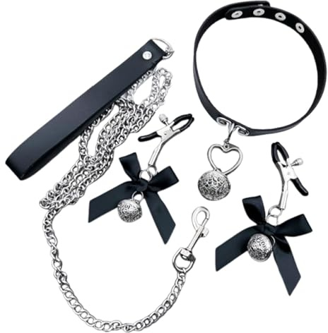 Nippelklemme für Frauen Mit Bdsm Halsband Einstellbar Nippelklemmen Halskette mit Busenkette Extra Stark Brust Stimulation Sexspielzeug Set Klitoris Klemmen Vaginal Clip Einstellbar Nippelclip