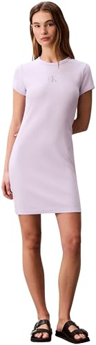 Calvin Klein Damen Ss Monologo Baby Rib Mini Dress Lv047f241g Kleider