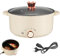 Hot Pot, Olla eléctrica de 4 L con compartimentos Antiadherente Crockpot de 1000 W con 3 Ajustes de Potencia para Cocinar Guisos Hacer Sopa Cocinar Fideos Freír Filetes y Saltear Verduras