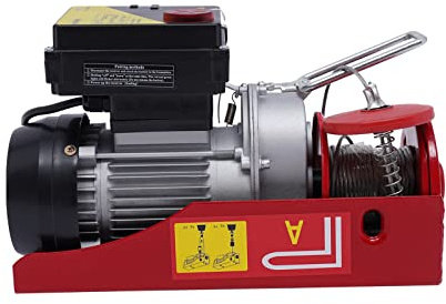 Seilzug Motorwinde, 100kg Seilwinde Elektrisch 220v mit Funkfernbedienung, Motorwinde Funk Hebezeug für Garage, Lager, Fabrik