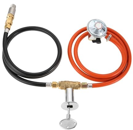 27 mm 37 Mbar Clip-On Gasflaschenregler Propan Feuerstelle Ventil Schlauchmontage 150 K BTU Reglersystem Kit