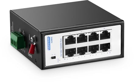 Commutateur industriel mini Gigabit 8 ports, Ethernet 100/1000 Mbps, rail DIN et support mural inclus, YuLinca non géré IP30 (-40 ~ 85 °C) commutateur réseau durci