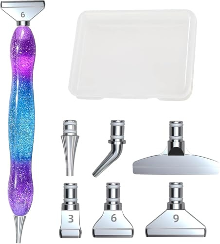 UOCAI Regalo Fai da Te: Set Strumenti Diamond Painting zubehör con Pennino ergonomico Diamant, 6 Punte Metalliche e Box Custodia Kit Accessori Diamond Painting per hoby creativi e Regalo Perfetto
