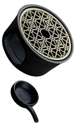 kesurpae Ceramic Teapot Warmer Product Keeping Warm Tea Stoves And Camping Food Stoves Handy Not Easy To Be Deformed To Long Term Yakitori Grill Tabletop BBQ Grill Warm Tea, black