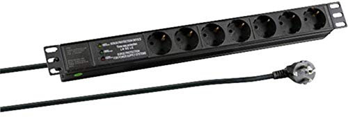 EFB-Elektronik EK631DE.3 19 Zoll Netzwerkschrank-Steckdosenleiste 1 HE Schutzkontaktsteckdose inkl
