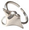 Miniblings Manta Rochen Ring - I Mantarochen Fisch Knorpelfische Tauchen Meer 925er Silber Echtsilber - Handmade Modeschmuck I Fingerring mit Motiv I verstellbar one Size