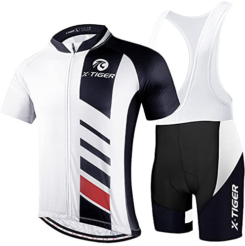 X-TIGER Ciclismo Uomo 5D Gel Salopette Pantaloncini Corti Imbottiti Set di Abbigliamento Ciclista