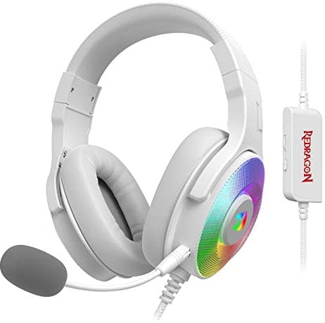 Redragon H350 Wired Gaming Headset for PC/PS4/XBOX One/NS, RGB Headset with 50MM Driver, Surround Sound & HD Microphone, Overear Headphones for Computer, Laptop
