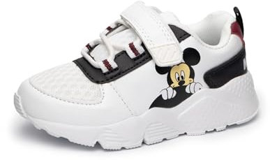 Disney Mickey Mouse Turnschuhe für Jungen & Mädchen | Klassische Kinderschuhe mit Schnürsenkeln, weiße Sportschuhe | Kinder Merchandise-Schuhe