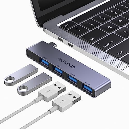 MOGOOD Hub USB C, Adaptateur USB C vers 4 Ports USB, Adaptateur Multiport Type C vers A, Répartiteur Type C avec Port Type A 3.0 pour Ordinateur Portable, PC, MacBook Air/Pro, Surface Pro, etc