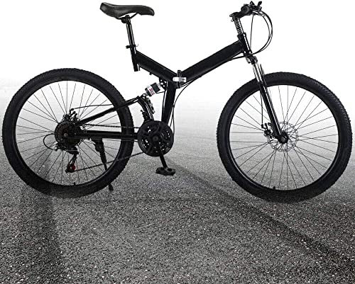 Mountainbike Klappfahrrad 26 Zoll - Fahrräder für Jungen, Mädchen, Frauen und Männer - Scheibenbremsen vorne und hinten - 21-Gang-Schaltung - Vollfederung Produktgröße