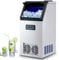 Wilprep 480W Macchina per Ghiaccio Commerciale 59kg/24h Fabbricatore Ghiaccio con Schermo LCD Macchina Ghiaccio in Acciaio Inossidabile per Casa, Ufficio, Ristorante, Bar, Caffetteria (36 Pezzi)