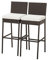 COSTWAY 2er Set Barhocker mit Sitzpolsterung & Fußstütze, Barstuhl Rattan mit stabilem Metallgestell bis 180 kg belastbar, Tresenhocker für Hinterhof, Balkon, Braun (2)