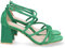 shoes&blues.es 75282-Sandalia de Tacon para Mujer, Comodo, con Tiras Finas Cruzadas, Talon Cerrado, y Cierre de Hebilla. Talla 38 Verde