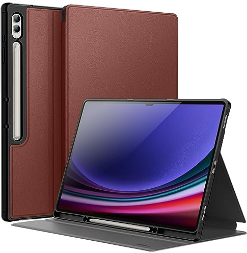 JETech Custodia per Samsung Galaxy Tab S10 Ultra/Tab S9 Ultra 14,6 Pollici con S Pen Holder, Sottile Folio Stand Protettiva Tablet Cover, Multi-Angolo Visualizzazione (Vino Rosso)