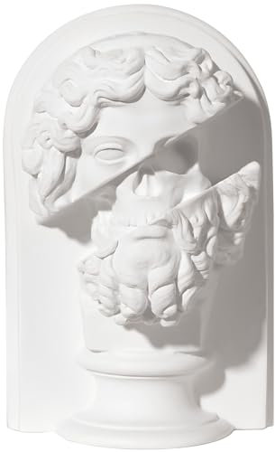 Vimtrysd Zeus-Kopf-Skulptur, König der Götter mit verstecktem Totenkopf, griechische Mythologie, Vintage-Sammelfiguren, Gothic-Dekorationen für Halloween-Party, Bar, Tisch, Regal-Akzente