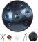 Handpan Drum, Handpan Instrument, 22 Zoll Steel Tongue Drum mit Schlägeln, Handpans Ständer und Stofftasche, Hand Pan, 440 Hz (Blau-9, 9 Töne)