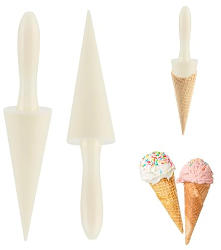 2 Stück Waffelkegelroller 14cm Kegelbackform Eistütenform DIY Formen | Kunststoff Eiswaffelformer für die Herstellung von DIY Waffeln und Eistüten