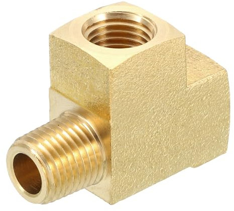 QUARKZMAN Raccord en T en Laiton, 1/4 x 1/4 x 1/4 Npt, Raccord en T à 3 Voies pour Connecter les Pipelines de Transport de Gaz, 1 Pièce